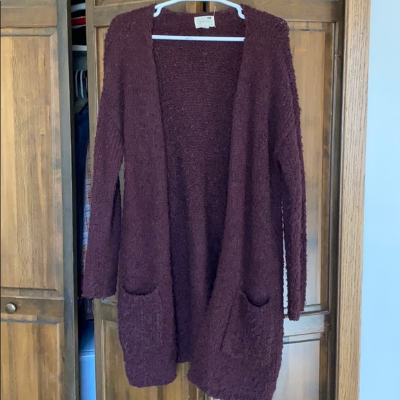 PacSun Sweaters - Long PacSun Maroon Cardigan
